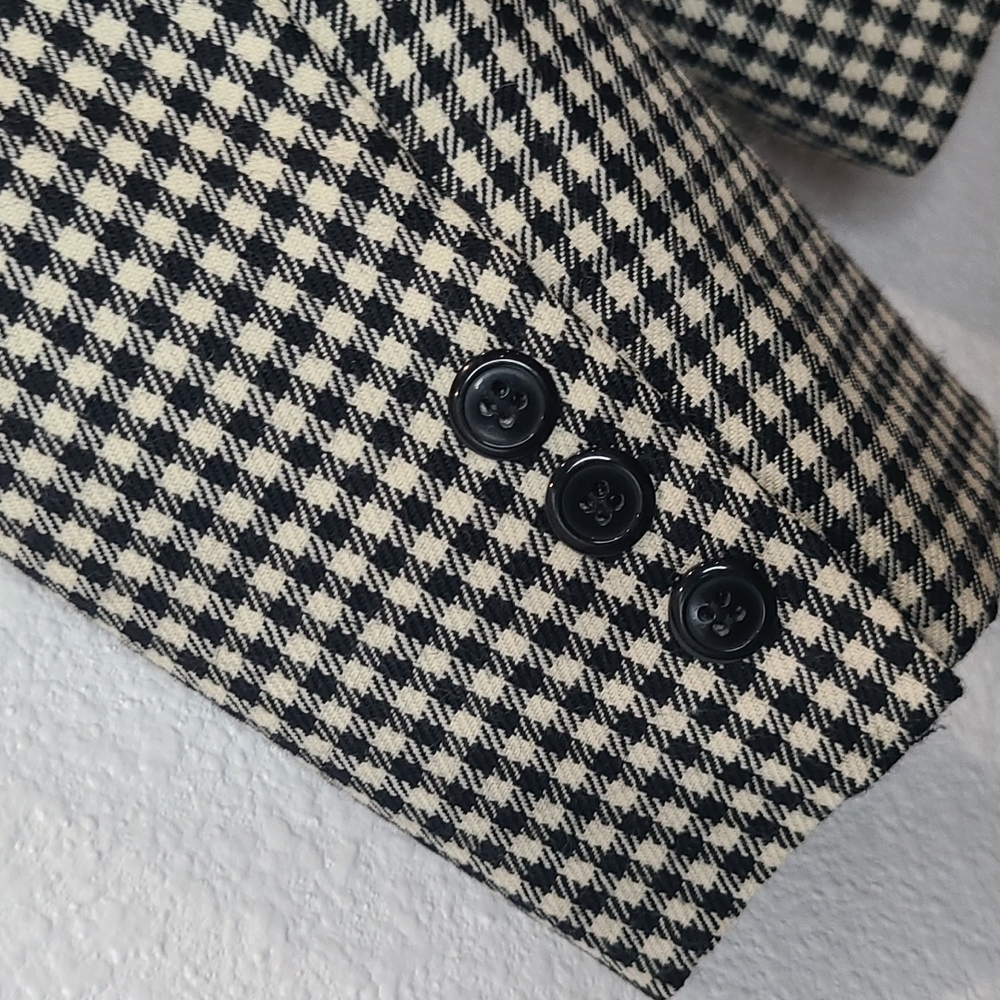 Vintage 1980s-90s Rafaella houndstooth blazer black & white size 10 - Picture 8 of 8